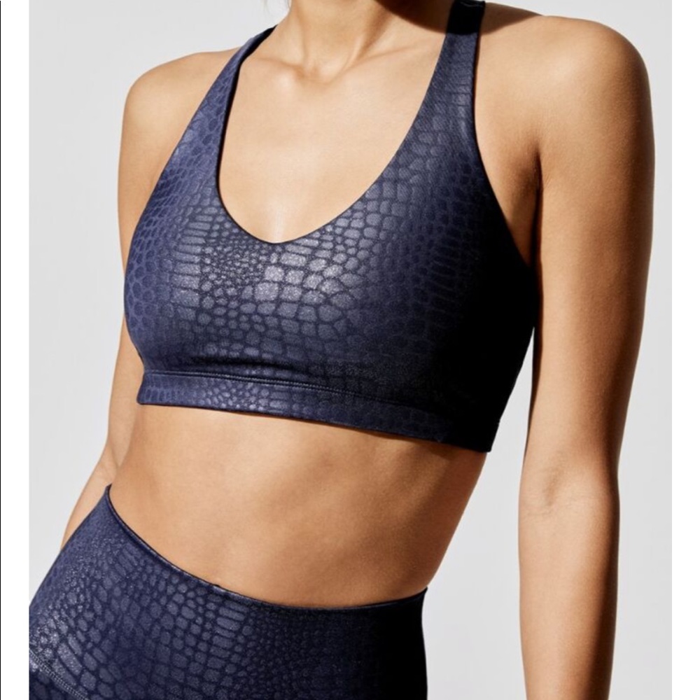 NWT Carbon38 Crocodile Foil Sports Bra